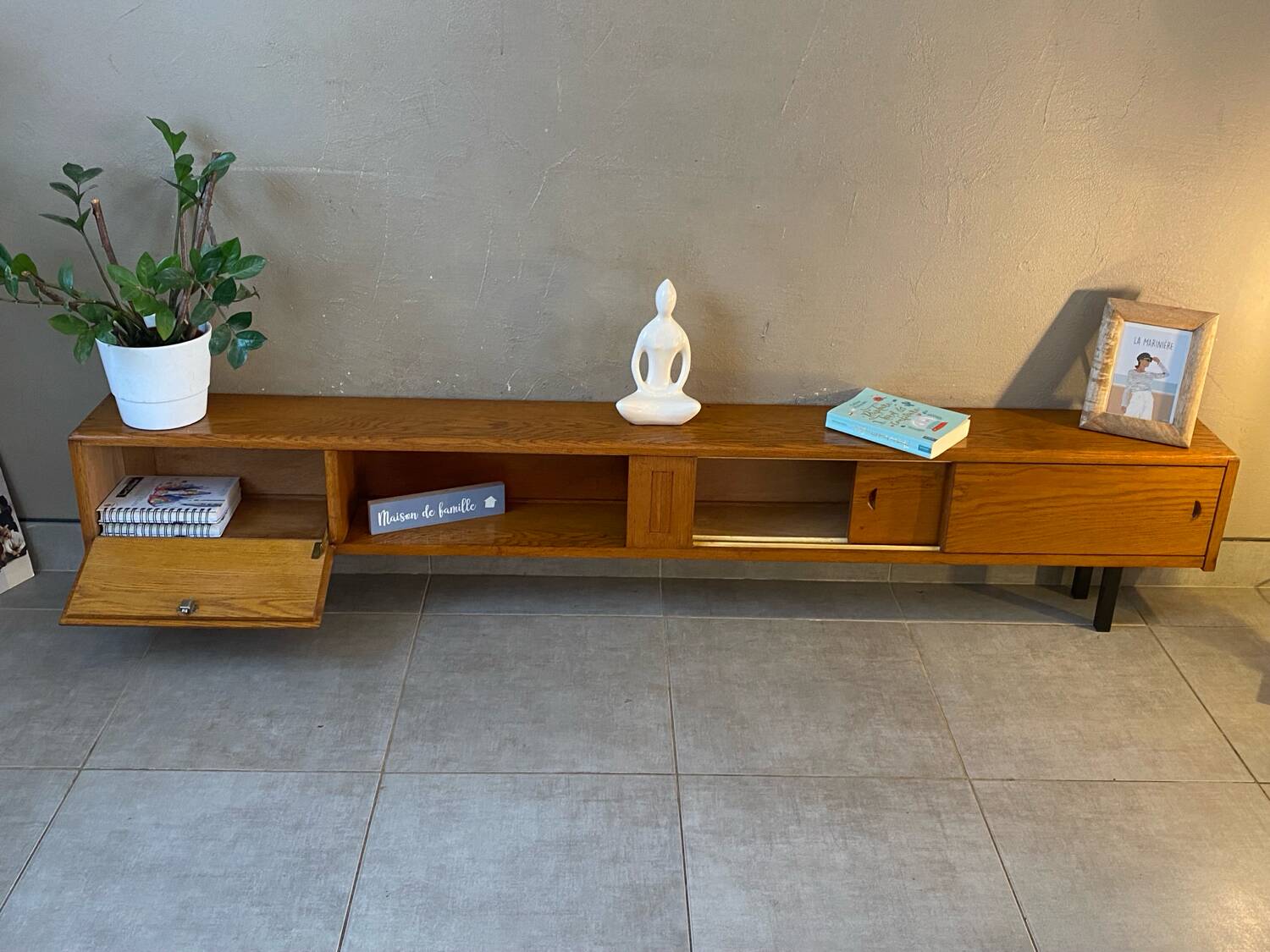 Enfilade vintage en chêne massif ( peu profonde )