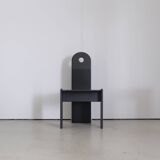 Ensemble de 4 chaises à repas brutalistes noires