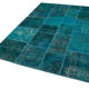 Handwoven oriental overdyed 171 cm x 243 cm turquoise patchwork carpet
