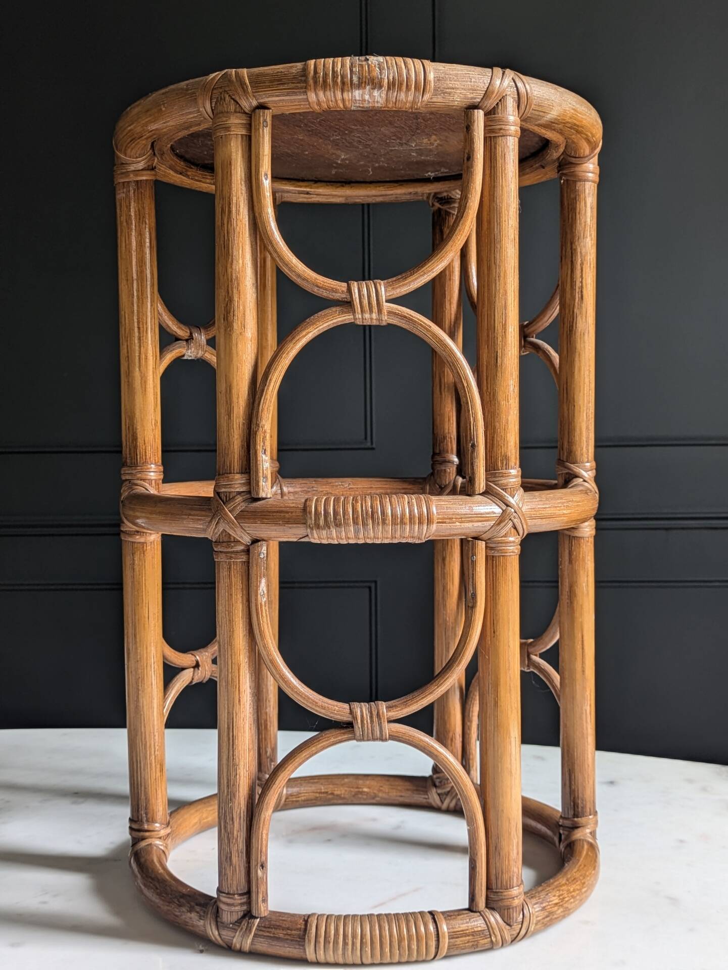 Plant stand, vintage side table, 1970s bamboo.