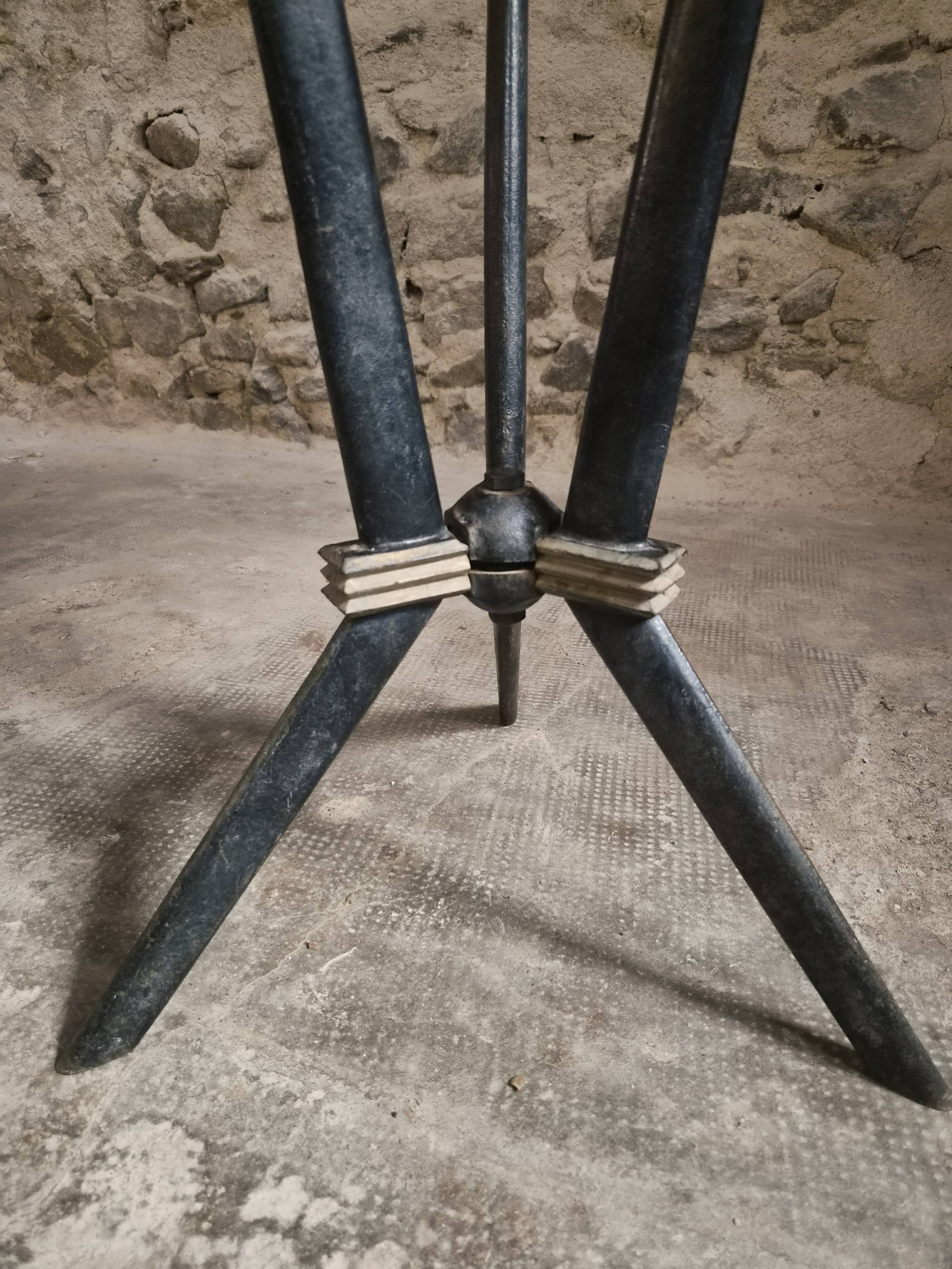 Table bistrot art déco française avec plateau Rex bakélite – c.1930–1940