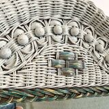 Vintage woven rattan mirror