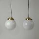 Pair of vintage opaline pendants 13 cm