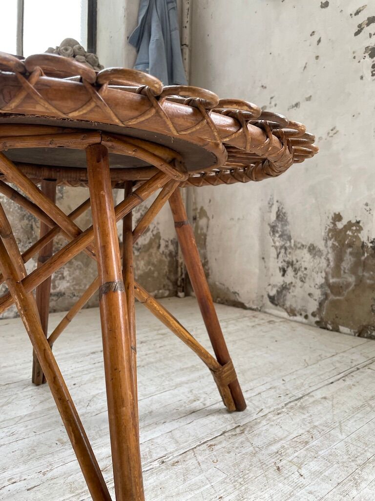 Rattan “sun” coffee table