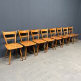 Set of eight german stick chairs from the 1950