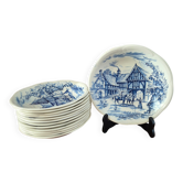 Set of 12 vintage deep plates Gien and Wedgwood 1967-71