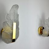 Pair of "leaf" wall lamps by Carl Fagerlund, Murano glass, Germany, 1970