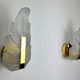 Pair of "leaf" wall lamps by Carl Fagerlund, Murano glass, Germany, 1970