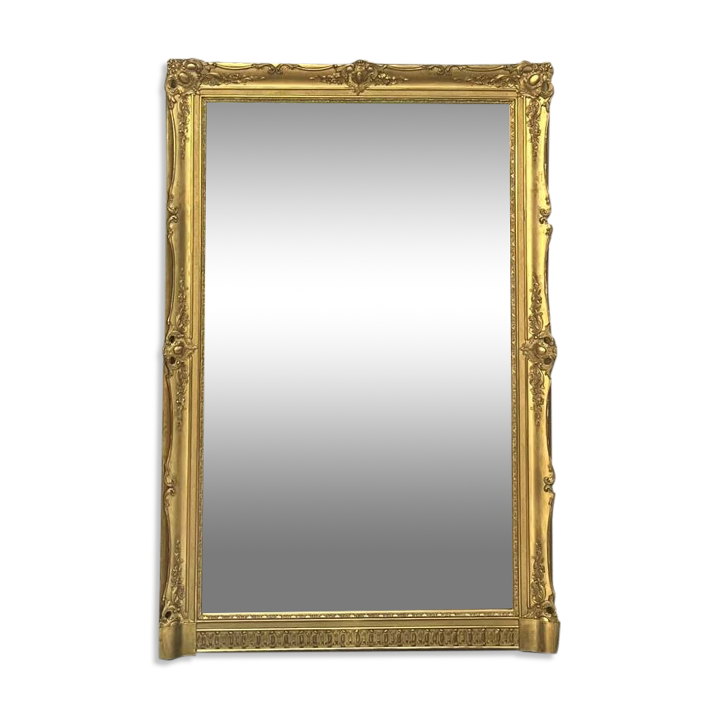 Antique Empire period mirror 165.5cm gilded with gold leaf