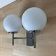 Opaline and chrome globe wall light from the 1970s
