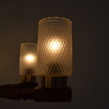 Mid-century wood chandelier  by Inva Litomerice,1970's