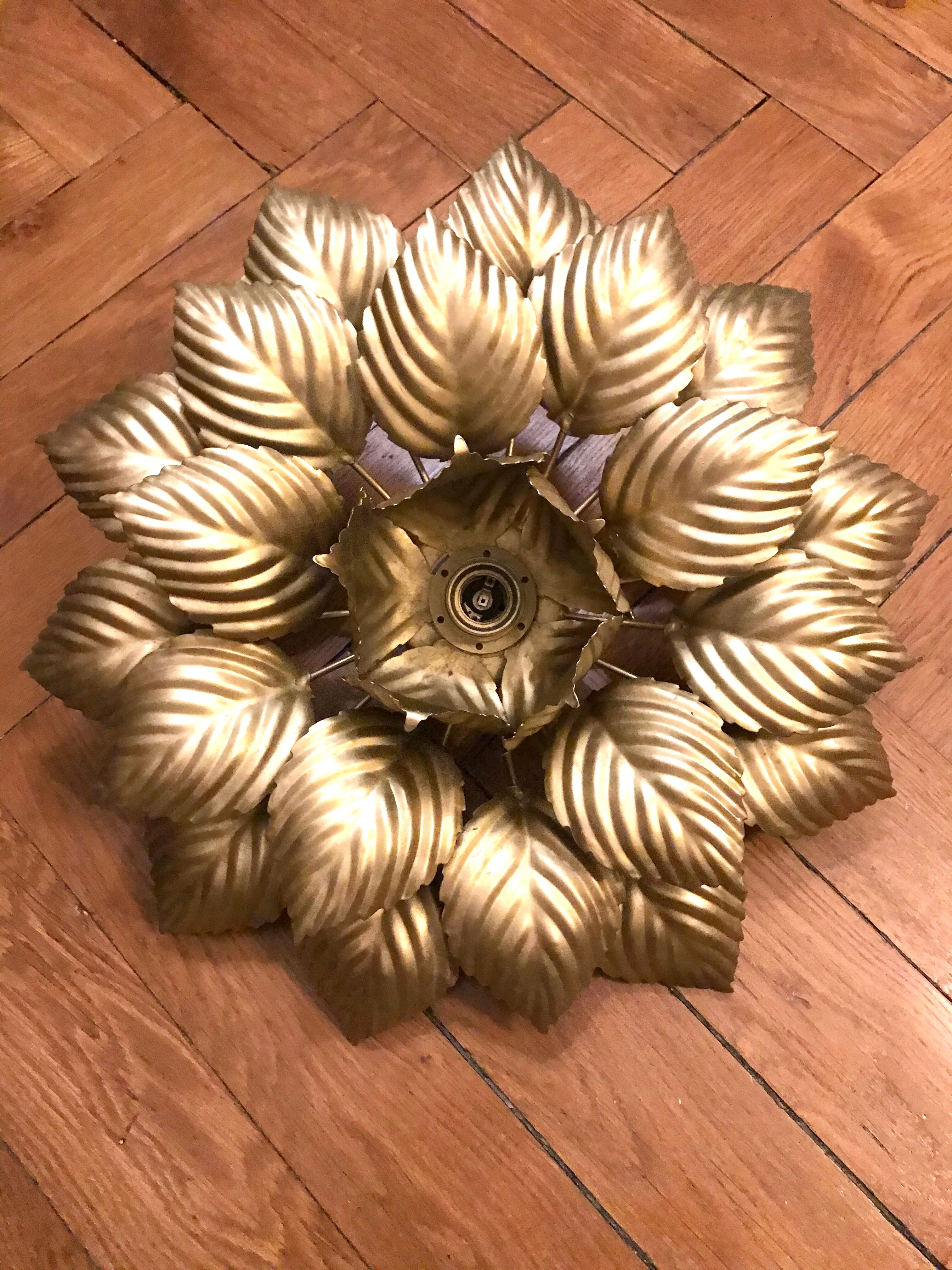 Gold metal leaf ceiling