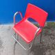 Children's high chair design chrome metal and vintage plastic