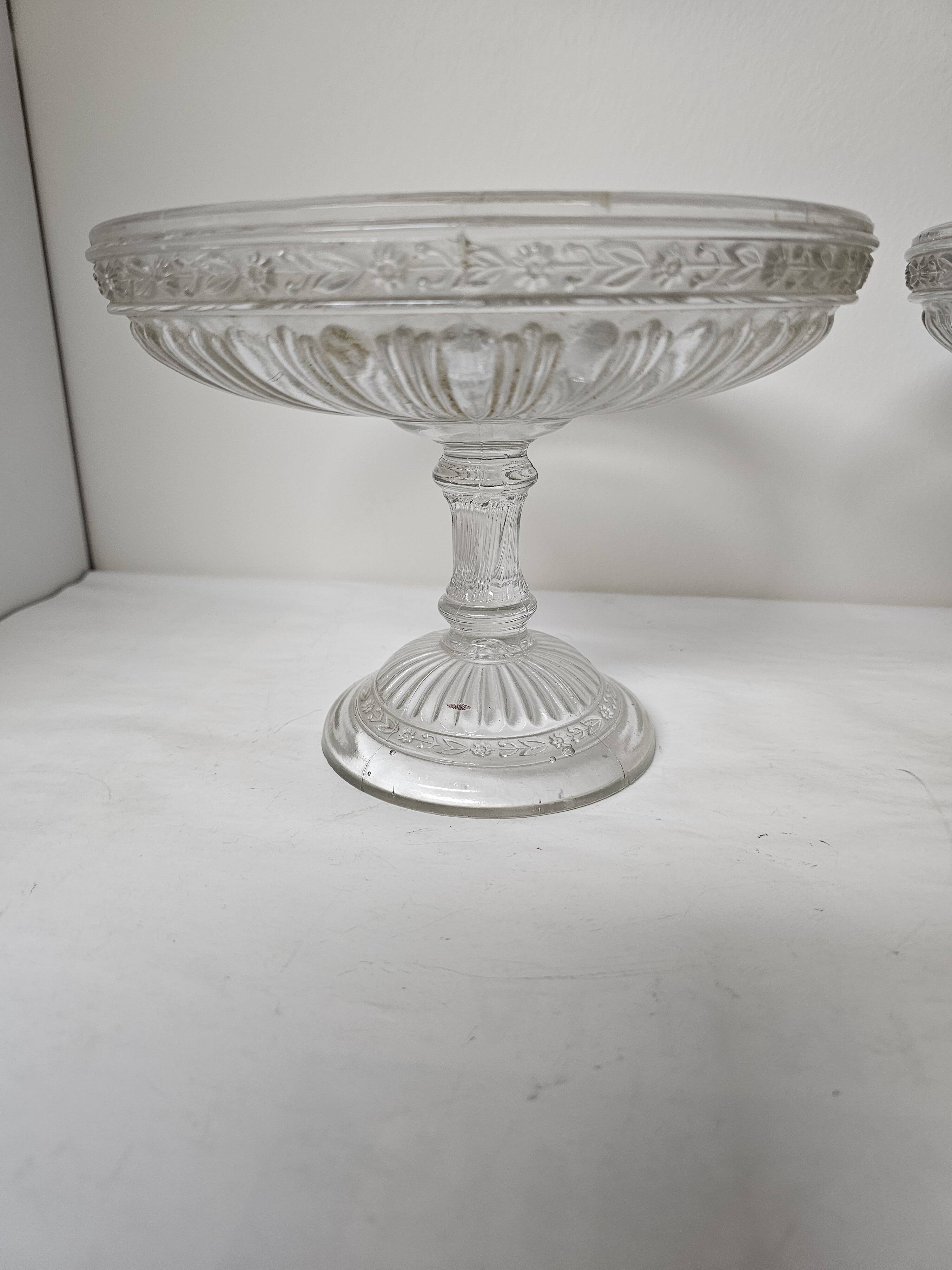 Ensemble 2 coupes compotiers en verre