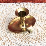 Brass oval hand candle holder