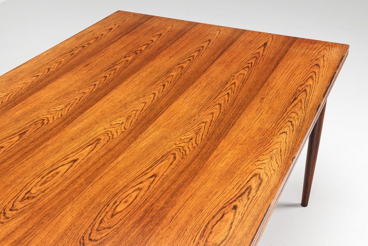 Niels Otto Moller large extendable dining table rosewood Denmark 1960