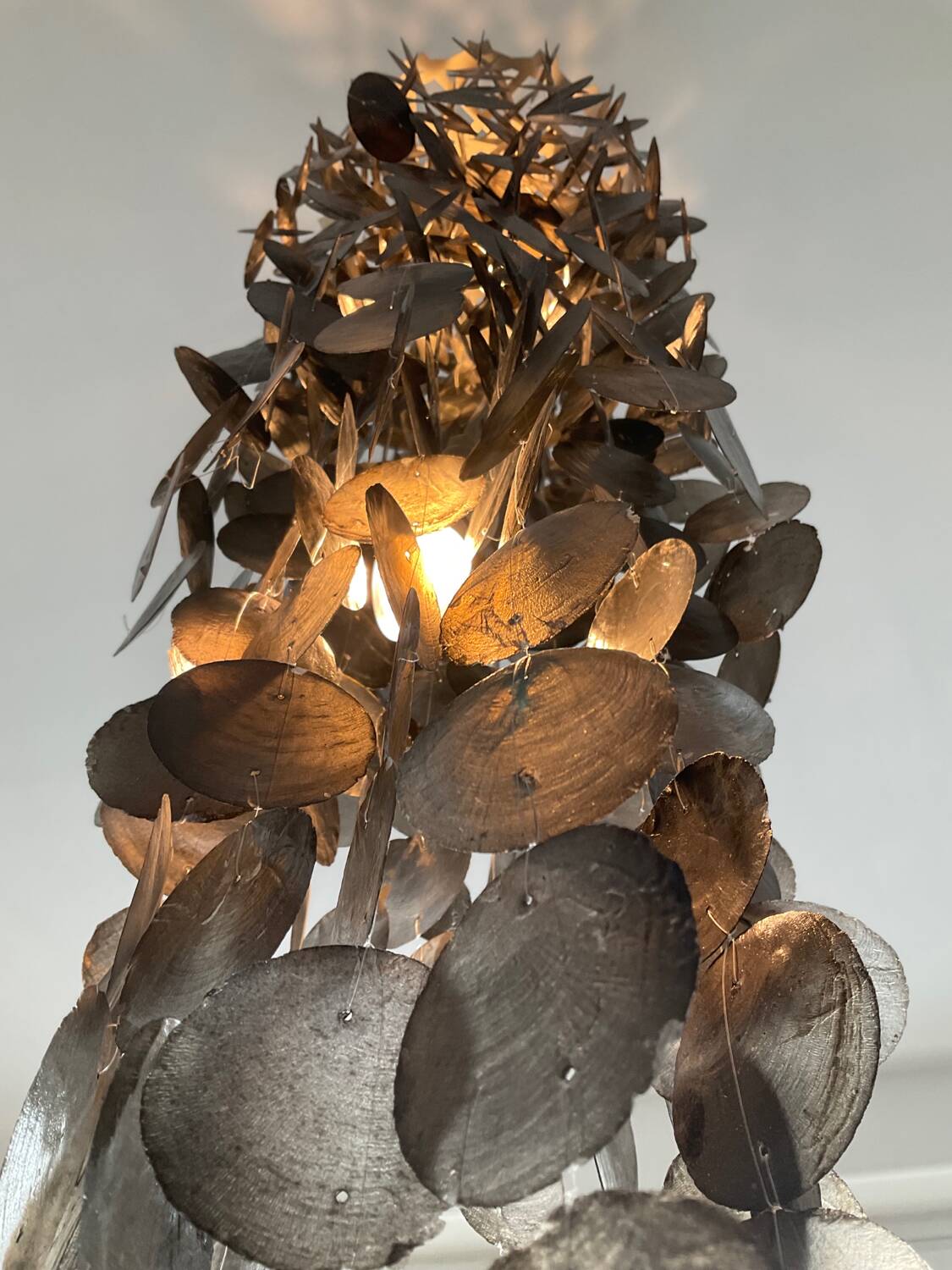 Vintage chandelier with mother-of-pearl pendants