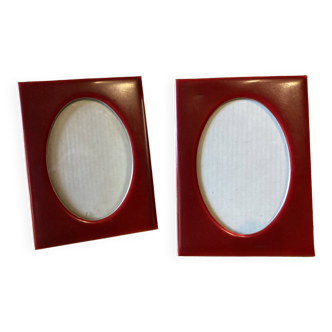 Set of 2 small red frames, made in Italy, 1970s