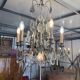Lustre cage 9 lights with pendants Louis XV