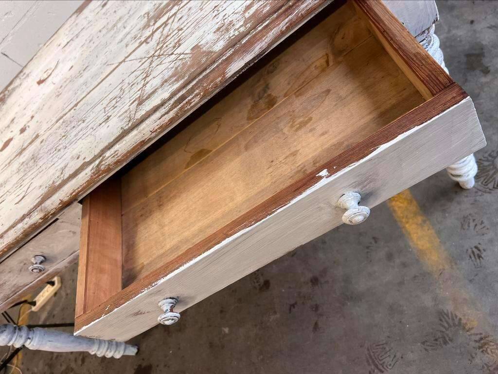 Brocante wooden farmhouse table / white / dining table