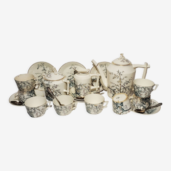 Tea service of the earthenware factory of Creil and Montereau 19 pieces