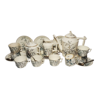 Tea service of the earthenware factory of Creil and Montereau 19 pieces