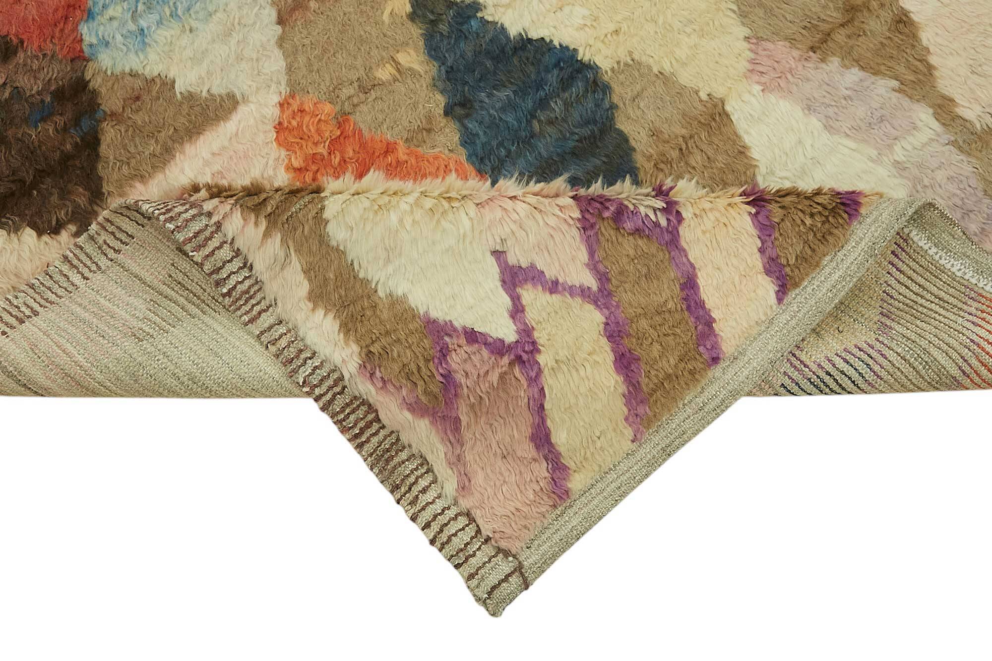 Handwoven Turkish Rustic 243 cm x 310 cm Multicolor Wool Carpet