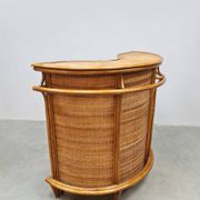 Vintage rattan bamboo Tiki bar cocktail bar 1970