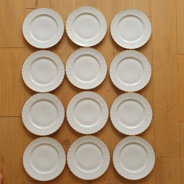 12 assiettes en porcelaine de Limoges Bernardaud Verlaine
