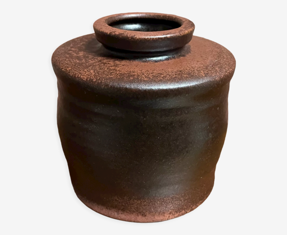 Vase en céramique Steuler modèle 851/14 - Design moderne brun du milieu du siècle par Heiner Balzar