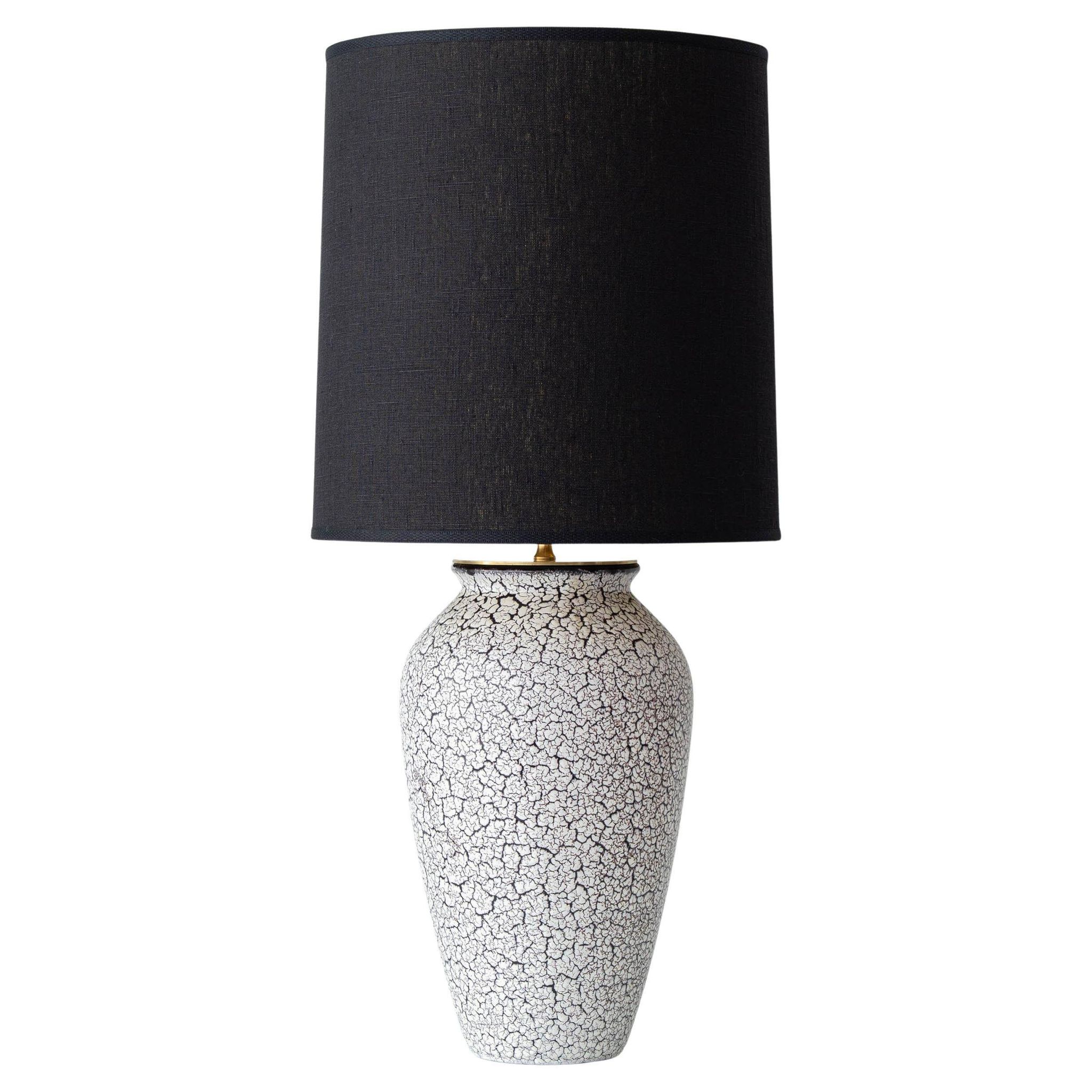 Jasba "Cortina" ceramic table lamp with crackled glaze, mid-century style, 1950s.