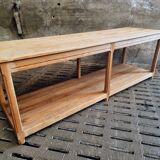 Old work table textile table pine cooking island or side table