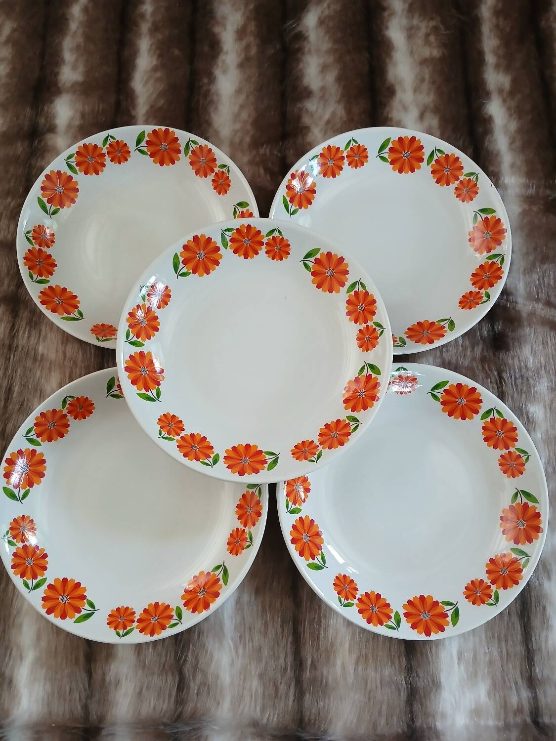 5 vintage deep plates Moulin des Loups