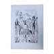Uzerche, original black chalk drawing by Jean Villette (1913-2005)