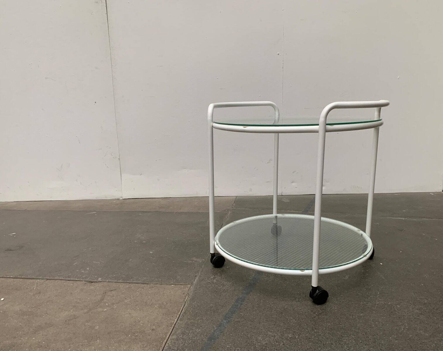 Postmodern Glass Side Table or Dessert Table