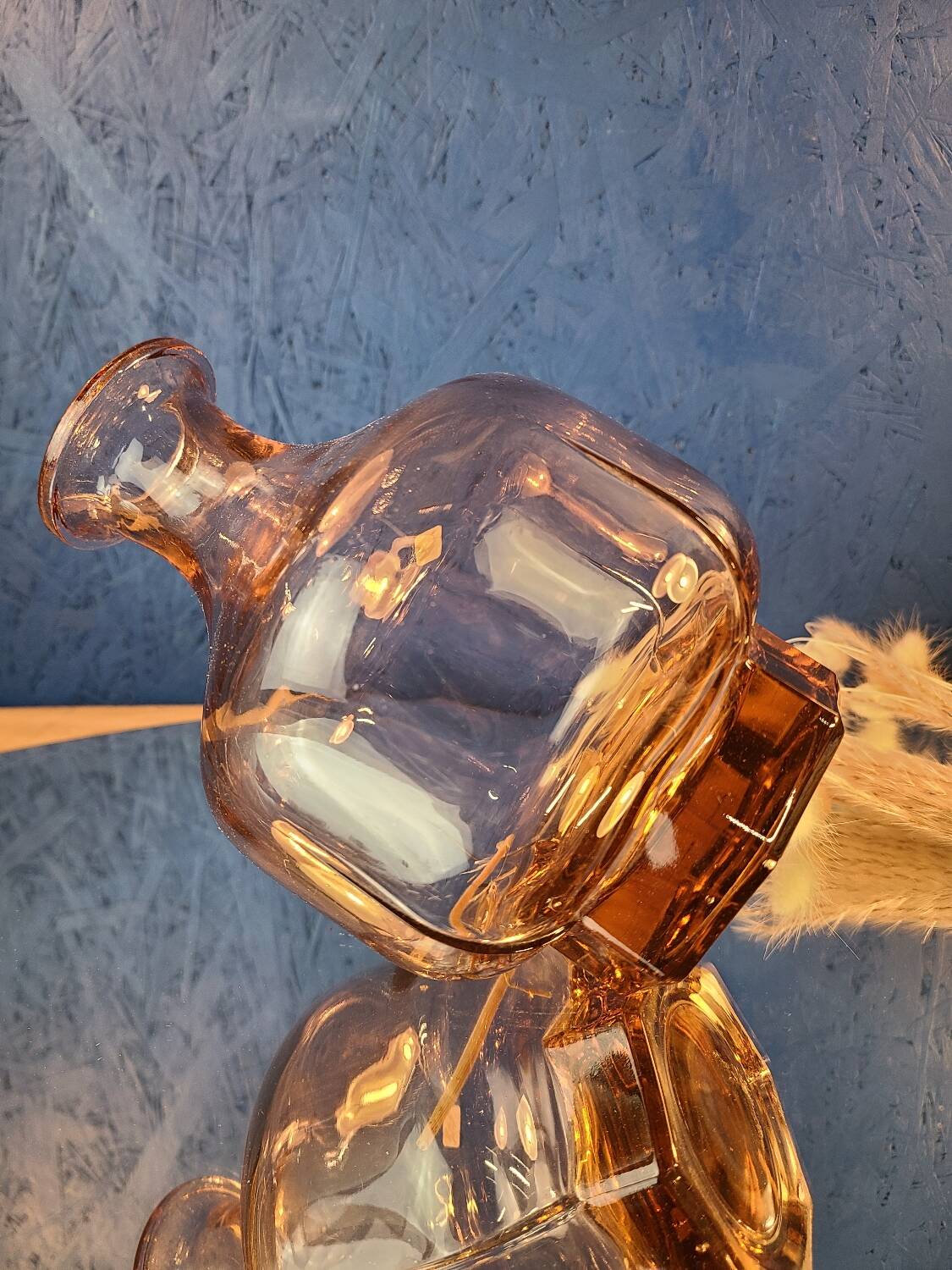 Small old vase in transparent Old Rose glass - early 20th century