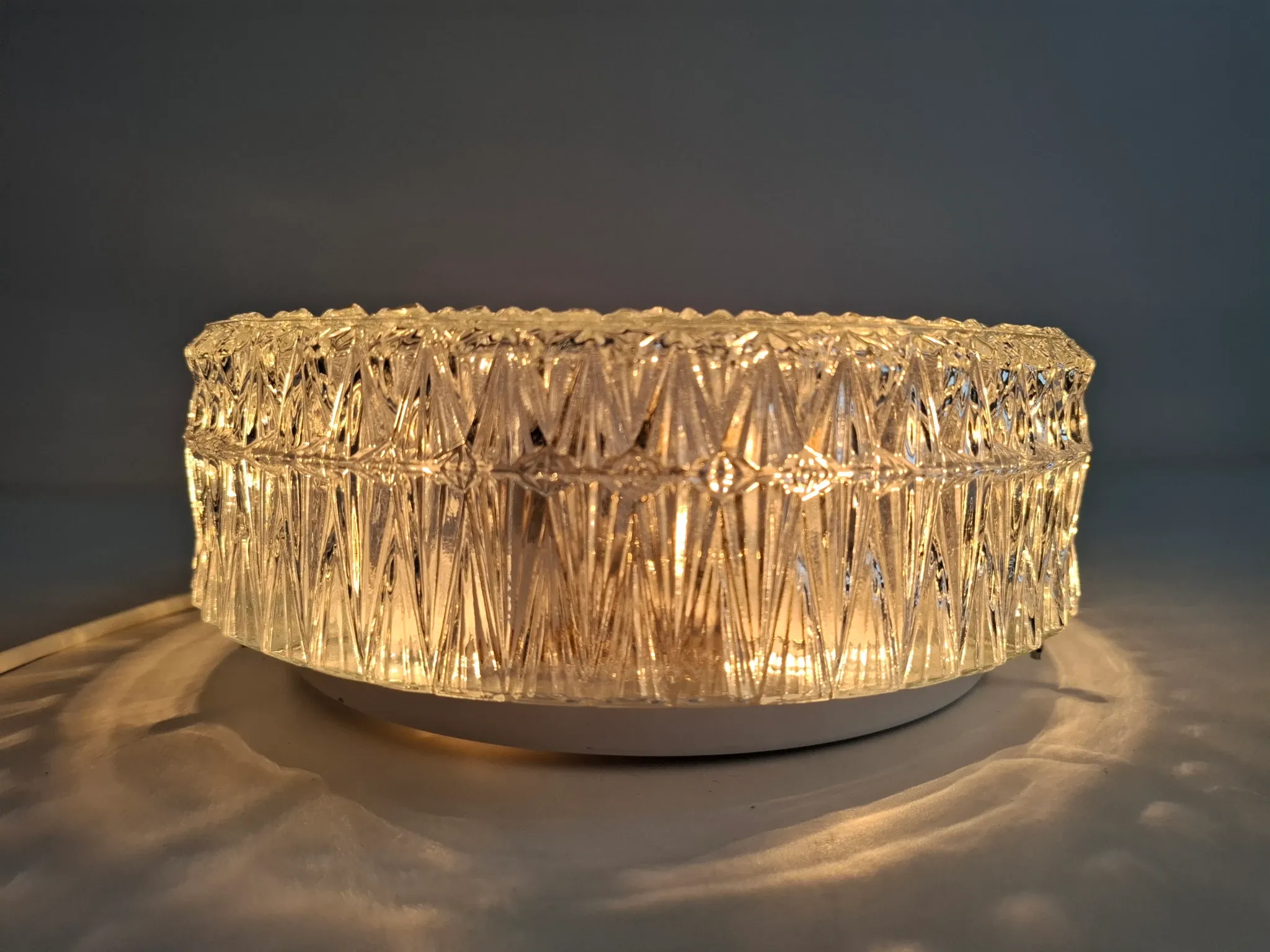 1990s Czech Geometric Glass Ceiling or Wall Light