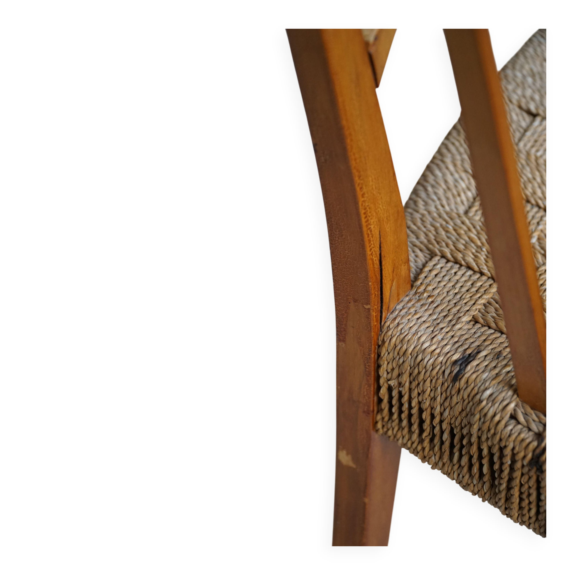 Modern Danish lounge chair in beech and paper cord, in the style of Frits Schlegel.