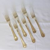 6 Christofle art deco style silver-plated forks