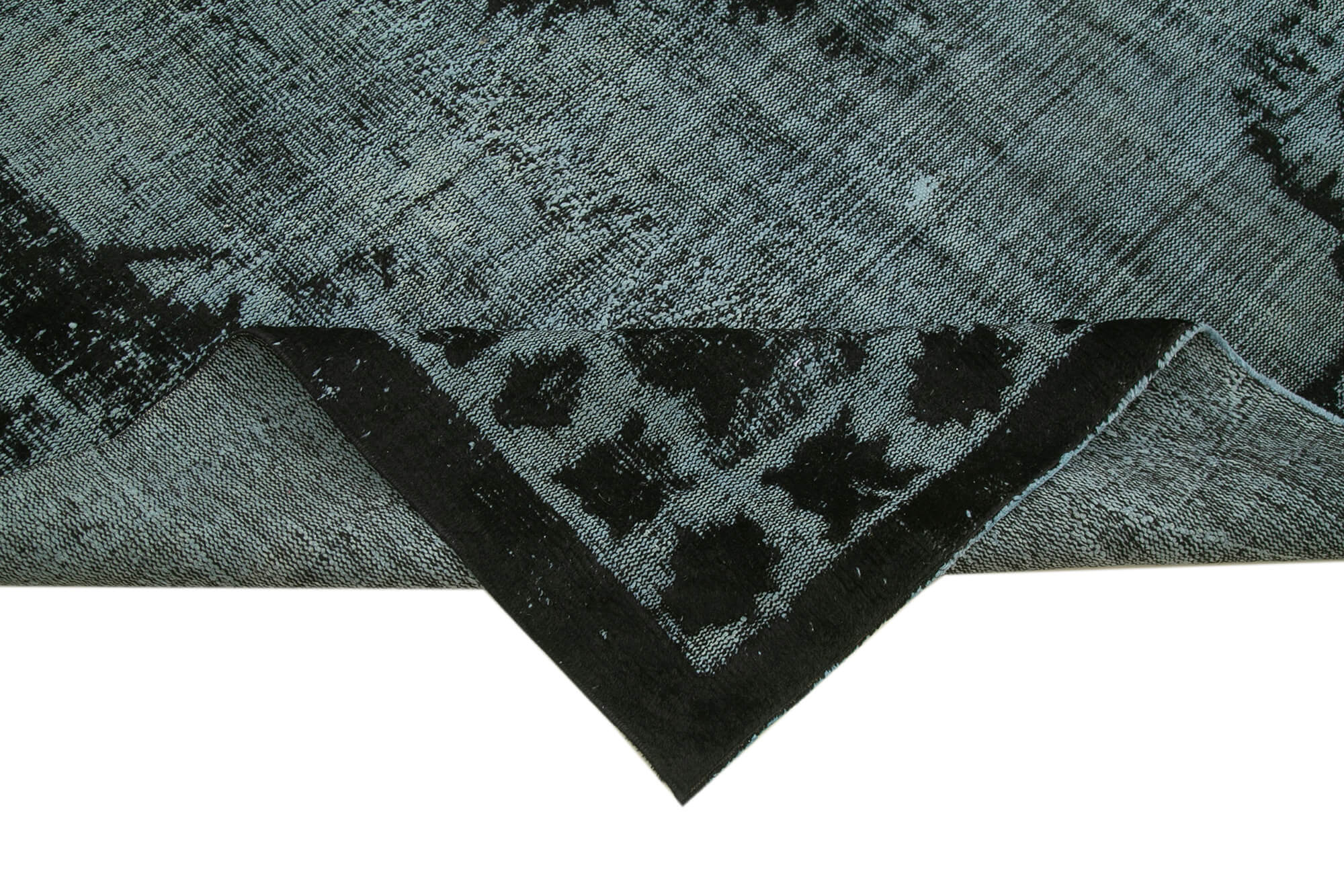 Handmade Unique Anatolian 1970s 214 cm x 311 cm Black Rug