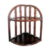 Rattan corner shelf, work from the 1970s