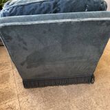 Pair of vintage chairs in oil blue velvet.