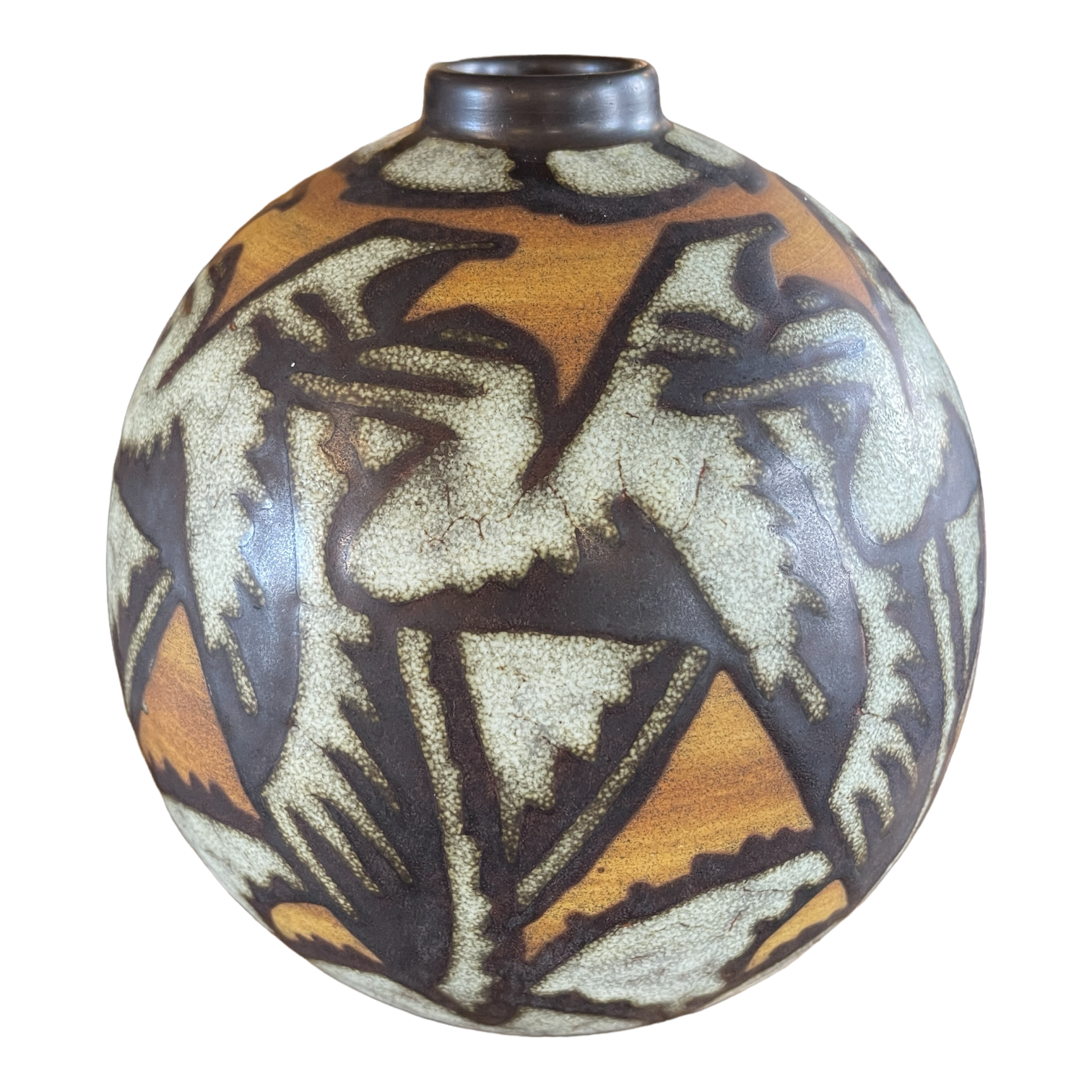 Stoneware ball vase by Charles Catteau for Keramis