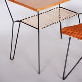 Small mid-century table and stool made in 1950s czechia
