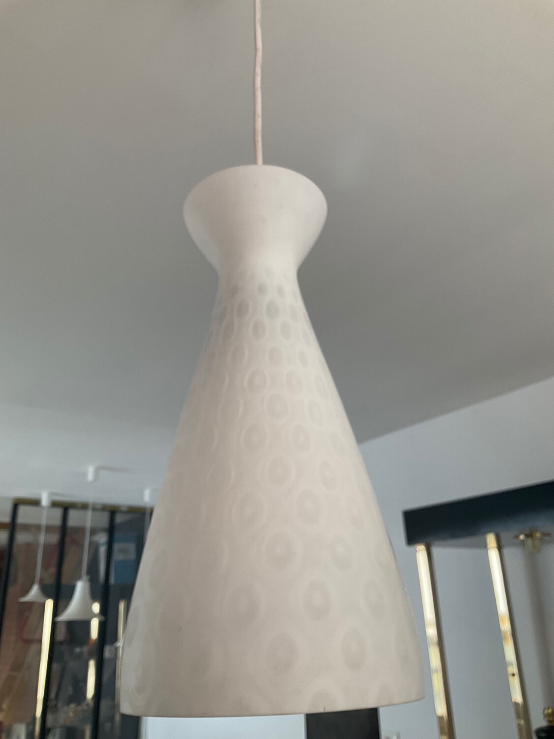 Vintage opaline pendant light from the 60s and 70s