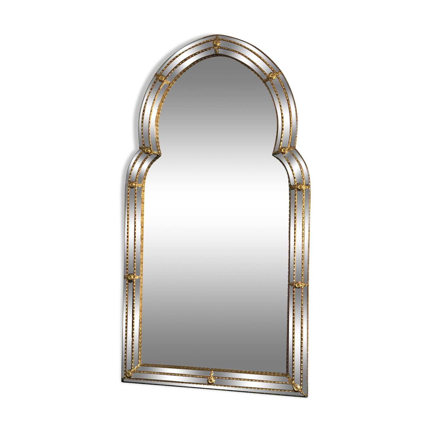 Spanish venetian full length mirror hollywood regency 1980s, 112x59 cm