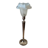 Lampe Art Deco H 53cm verre opalescente