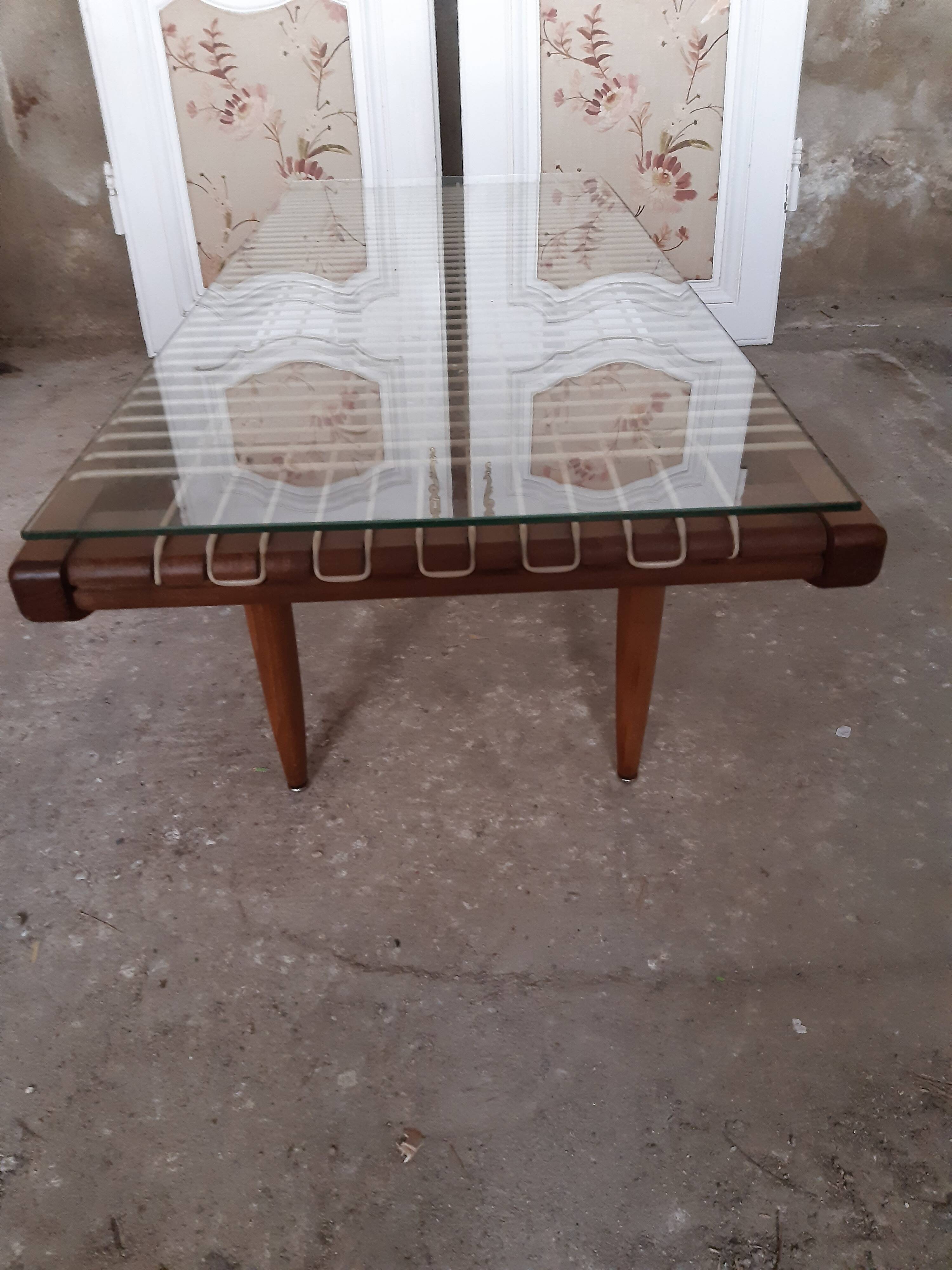 Georges Tigien vintage teak coffee table