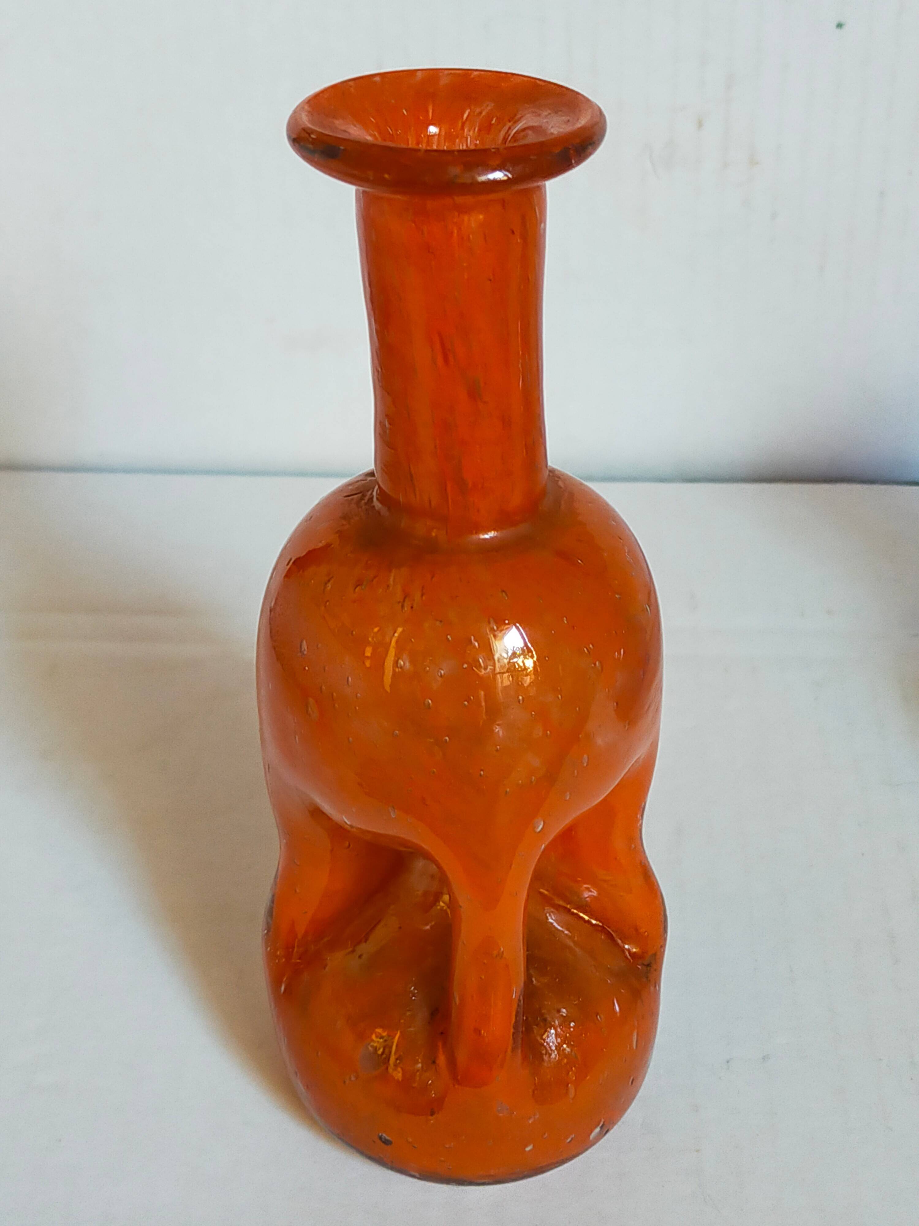 Trio of vintage blown glass soliflore vases