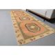 Vintage Turkish Oushak Handmade Wool Cotton Orange Runner 101x295
